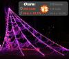 Halloween Spinnennetz Lichter 5m 250 LEDs Lila & Orange Mehrfarbig 8 Modi Timer IP65 Wasserdicht Außen Innen Garten Dekoration mit 5 Erdspießen