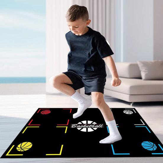 Basketball Footwork Training Mat Non-Slip Low Noise Basketball Training System Mat Agility Footstep Training Mat for Dribbling Training At Home