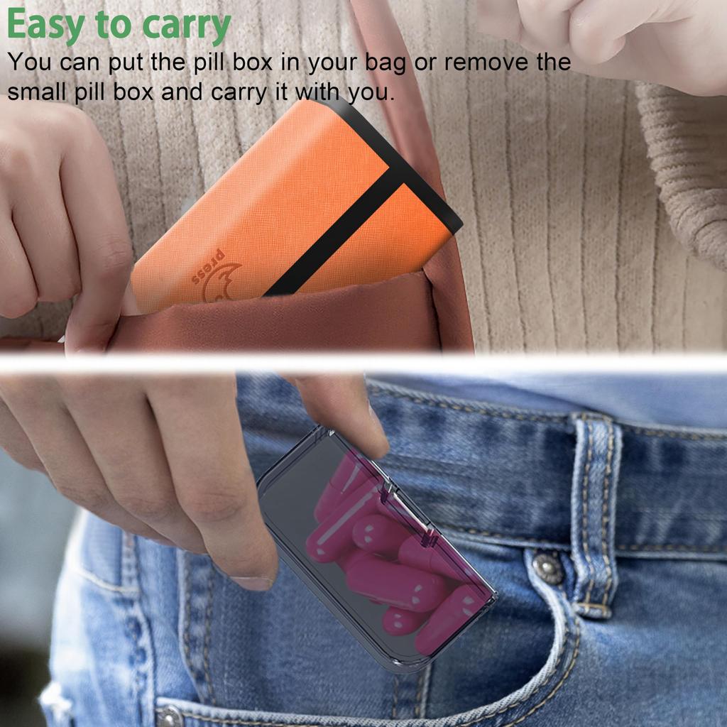 TOMSKYE Portable Pill Large 1 Twice a Multifunctional Pill Prevents Missed Transparent Inner Double Protection Pill Supplement Small Item Capsule Pill