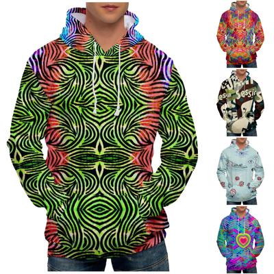 Fashion Print Loose Men's And Women's Long Sleeve Hooded Sweater