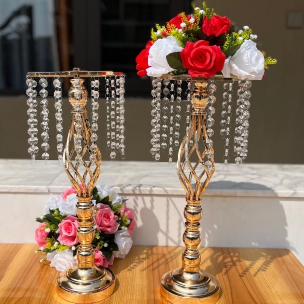 Kristall Kerzenhalter Goldene Dinner Kerzenständer Mode Blumenvase Hochzeitsmittelstück