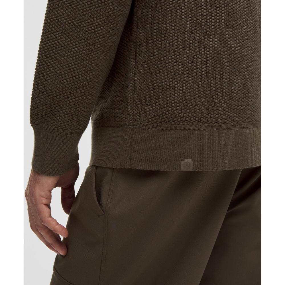 Lululemon Textured Knit Crewneck Sweater Olive Brown