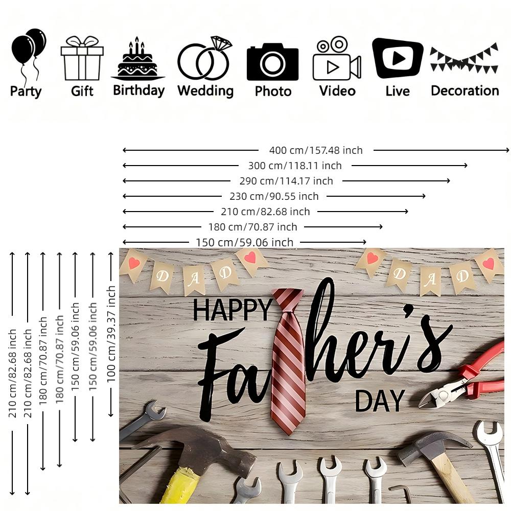 1pc Tool Father's Day Background Fabric Banner Suitable for Father's Day Supplies Anniversary Home Decoration