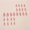 24 Pcs Valentines Day Press On Nail Glossy False Nail Heart Artificial Nail Almond Shape Full Cover Stick on Nail