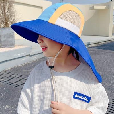 High Elasticity Woven Band Sun Hat for Children Large Eave UV Resistant Fisherman Thin Sun Hat for Summer