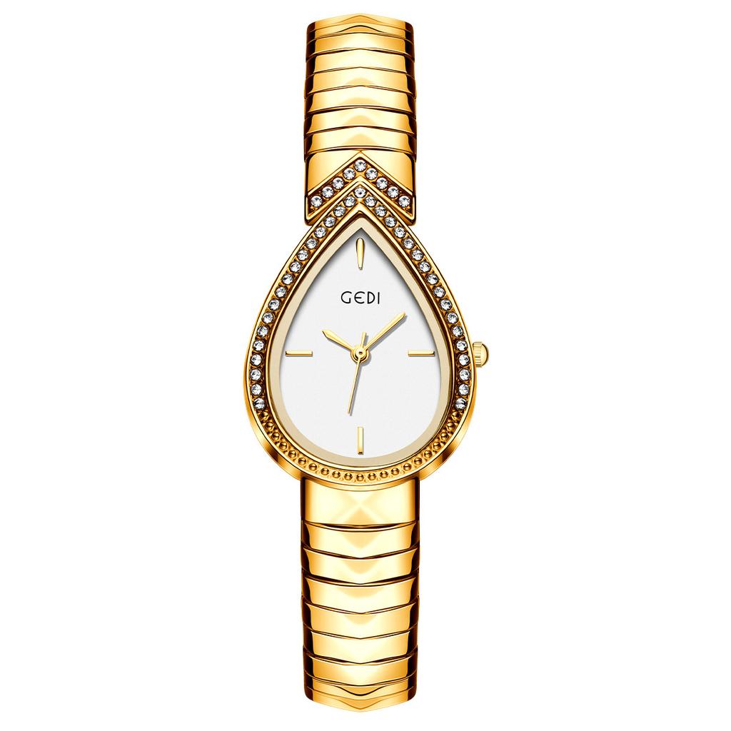 Watch Women'S Light Luxury Water Drop Diamond Exquisite Fashion Niche Personality Women'S Quartz Watch