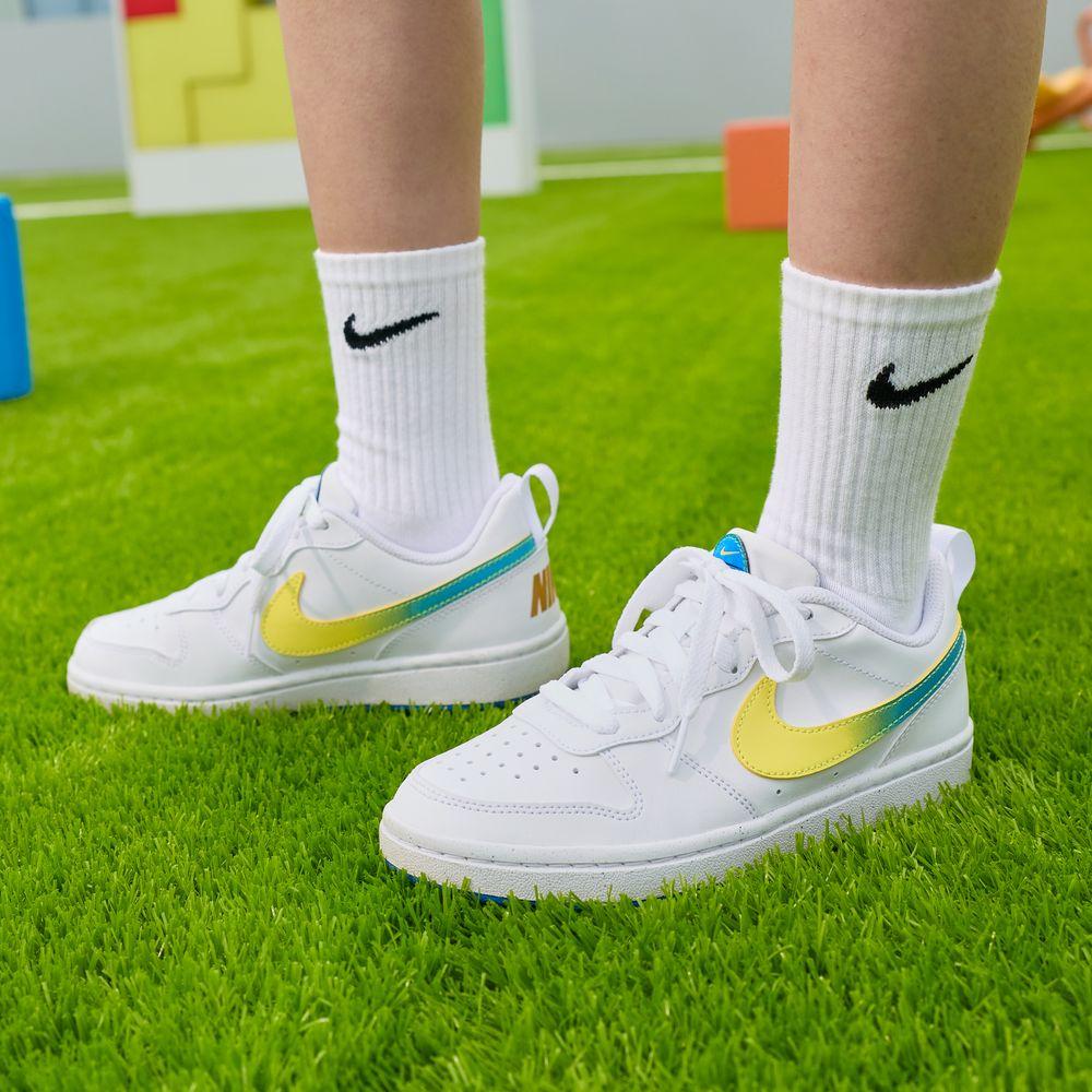Nike Court Burrow Synthetic Leather Low top Skateboard Shoes Kids 36