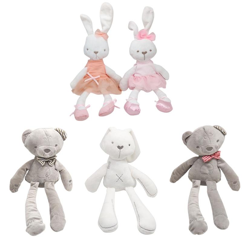 Soft And Cuddly Long Ear Bunny Rabbit Bear Plush Doll Perfect For Baby Sleep Comfort!