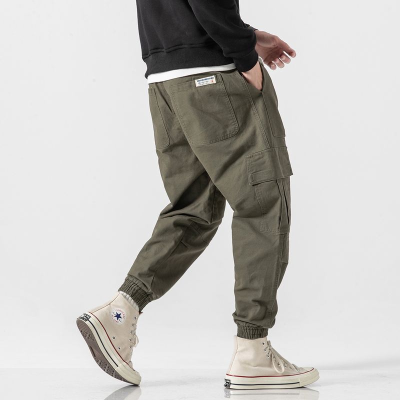 

Men s Spring and Autumn Label Work Pants, Boys 2023 American Style Trendy Brand Loose Slimming Casual Long Pants, Harem Jogger Pants Army Green 2XL