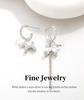 Charming White Puppy C-Shaped Tassel Dangle Earrings - 925 Sterling Silver for Women