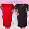 Damska Modna Sukienka Plus Size 6XL z Wycięciami, Krótkim Rękawem, Jednokolorowa, Dla Swobodnego Stylu**