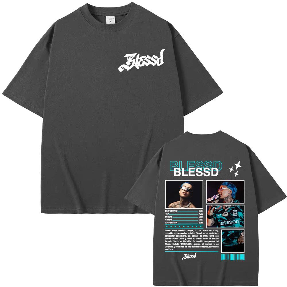 BLESSD Rapper T-Shirt BLESSED 2025 Tour, Menswear, High Quality T-Shirt, 1990s Unisex Fashion Retro Harajuku Cotton Top