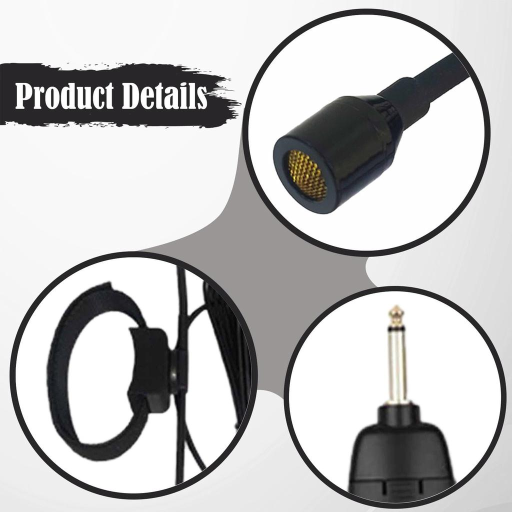 Hellery Flute Microphone Condenser Clip-On Instrument Microphone 3-Pin XLR Windproof Dustproof Wired Live Streaming Studio Recording Concert