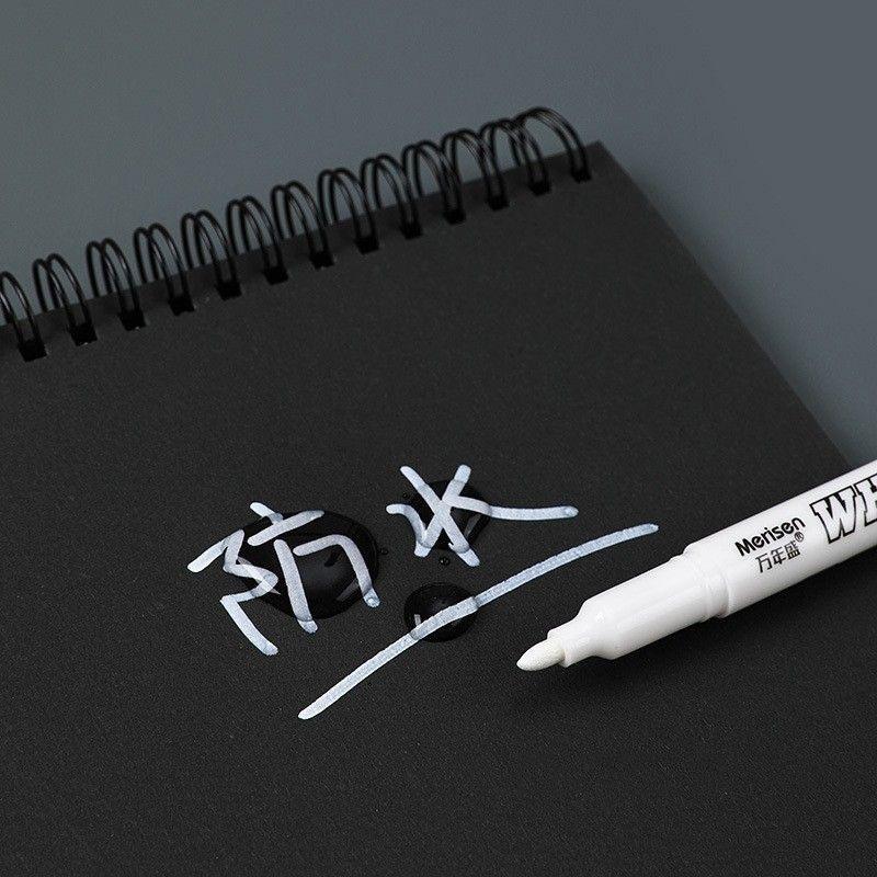 12Pcs/Box Permanent White Marker Pens With Opaque Quick Drying Ink Smooth Tip For Diy Crafts Art Drawing Dark Surface Marking