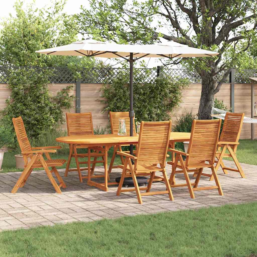 Garden Dining Set 7 pcs Brown Solid Acacia Wood