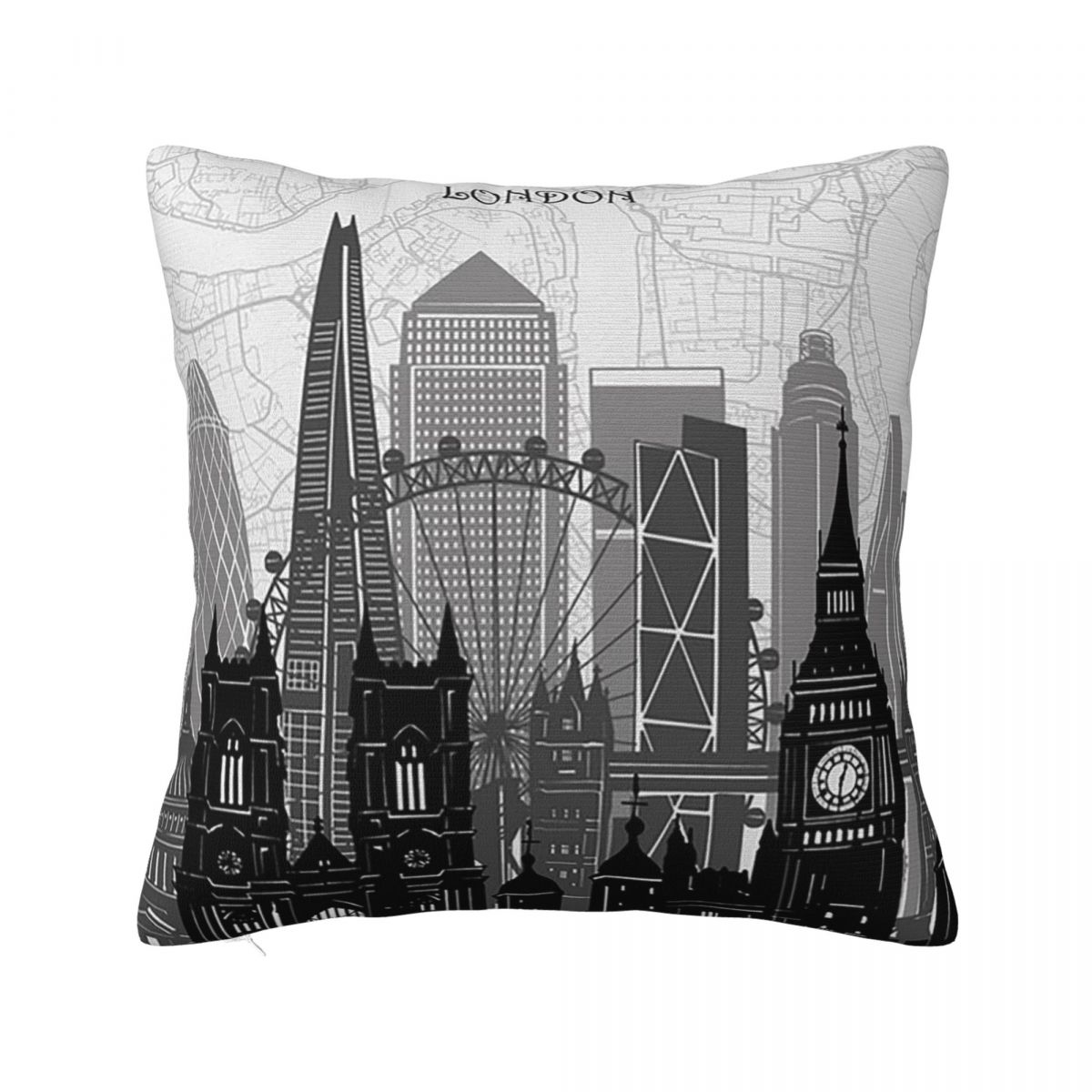 

London UK England Square Pillowcase Cushion Cover Pillow Case Throw Pillow Cover for Home Sofa Living Room 12x12Inch