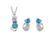 Good Cat Crystal Stud Earrings Necklace Set