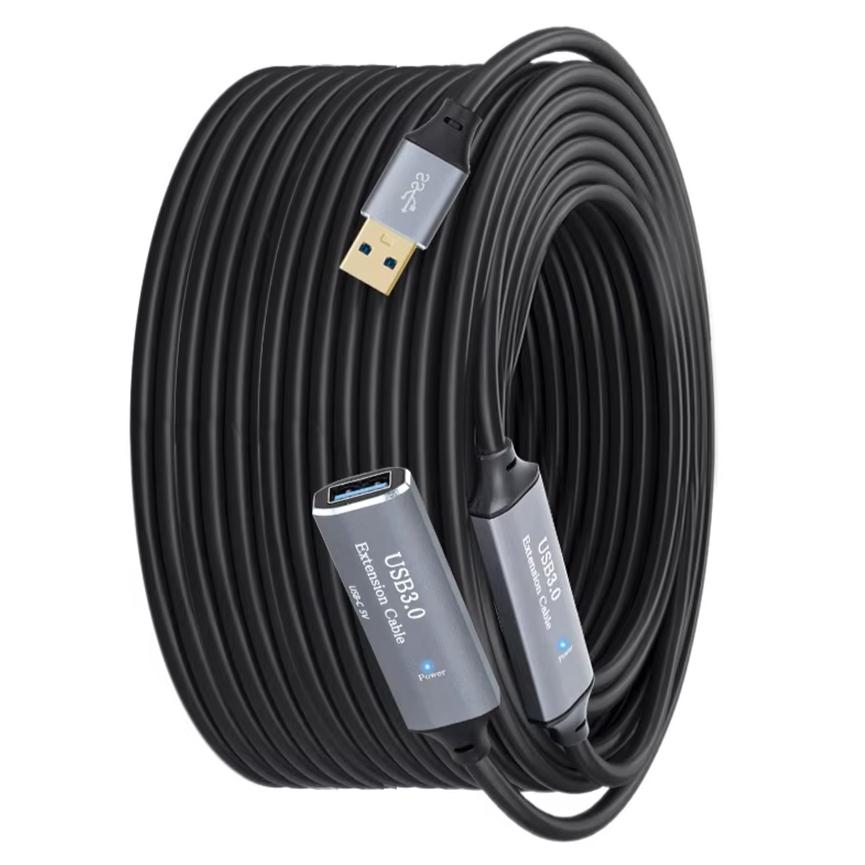 30M USB 3.0 Extension Cable with Signal Boost Chipsets, Male to Female Active Extender Cord for PC Webcam USB Hub Printer Camera