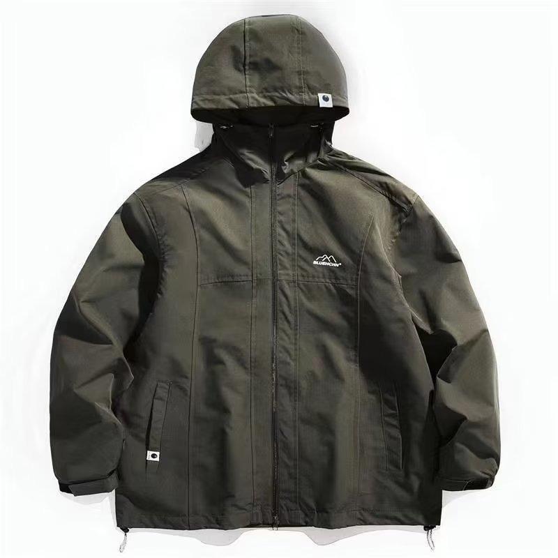 

Men s Trendy 2025 Autumn/Winter American Style Windbreaker: Loose Fit, High Street Fashion Workwear Jacket. XL зелений