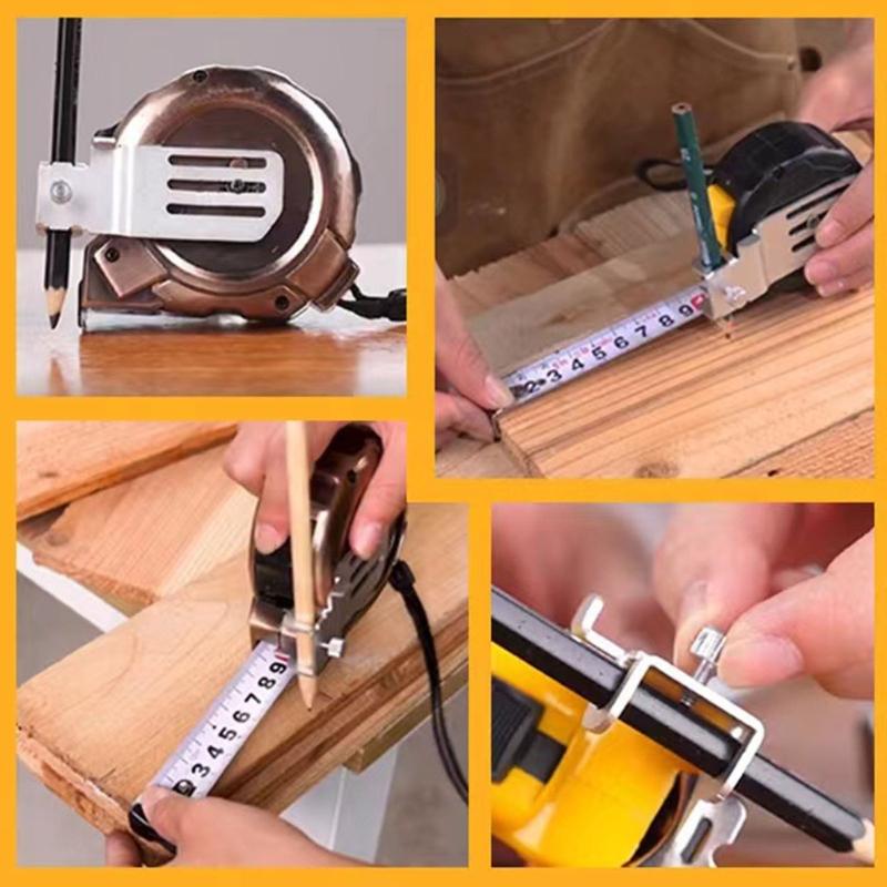 4Pcs Measure Scribing Tool Tape Measure Holder Marker Tool Locator Tape Measure Fixing Clip Measuring Tape Clip Ruler