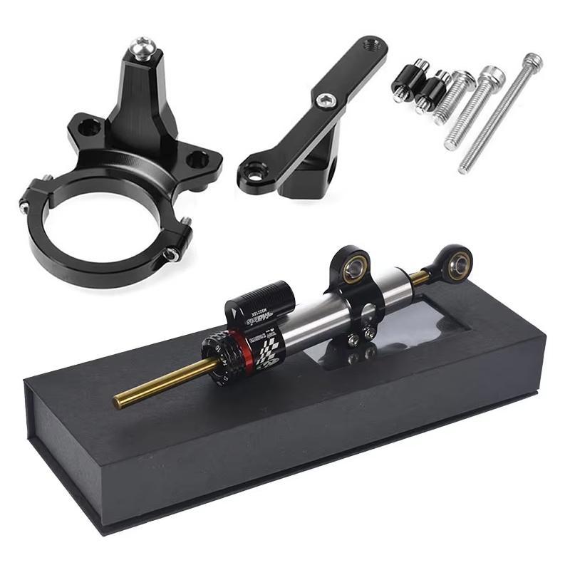 For QJMOTOR RRQ600 Motorcycle Aluminum Steer Damper Mounting Bracket Kit RRQ600 2021 2022 Fiber Carbon Accessories