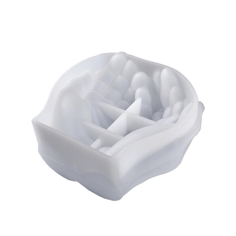 Poppy Crystal Epoxy Resin Clasped Hands Dish Mold