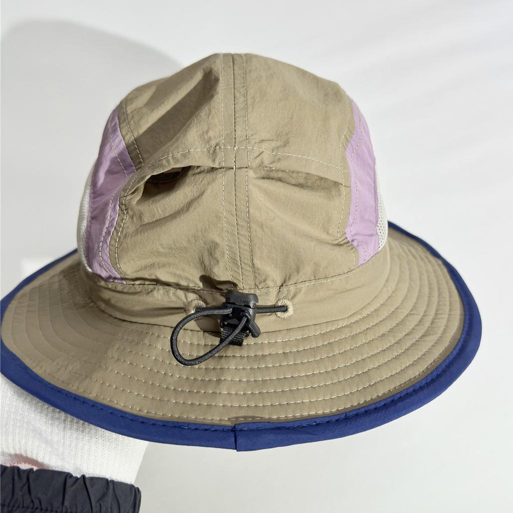 Spring New Color Block Waterproof Quick Dry Bucket Hat Outdoor Uv Protection Sun Hat For Hiking Camping