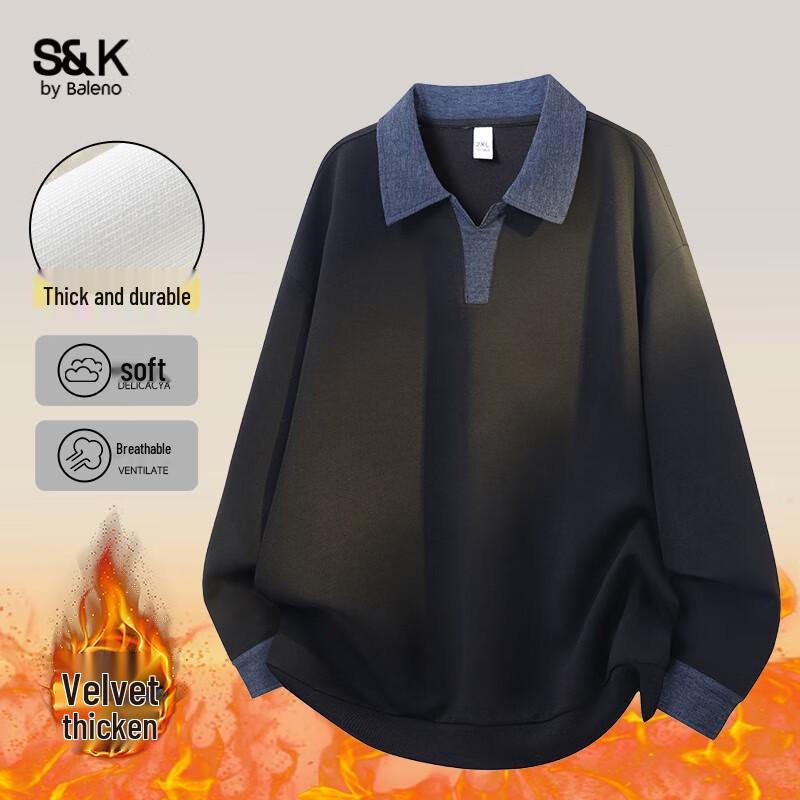 Baleno Men's S&K Faux Two-Piece Collar Sweatshirt