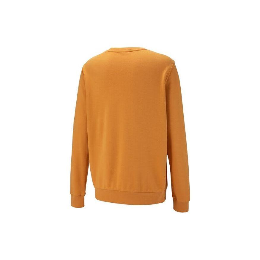 Puma Logo Print Crew Neck Long Sleeve Sweatshirt Men sweatshirt Orange 621562-27