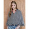 Maxza Stripe Pintuck Ruffle Sleeve Loose Fit Blouse Zd06qb500on