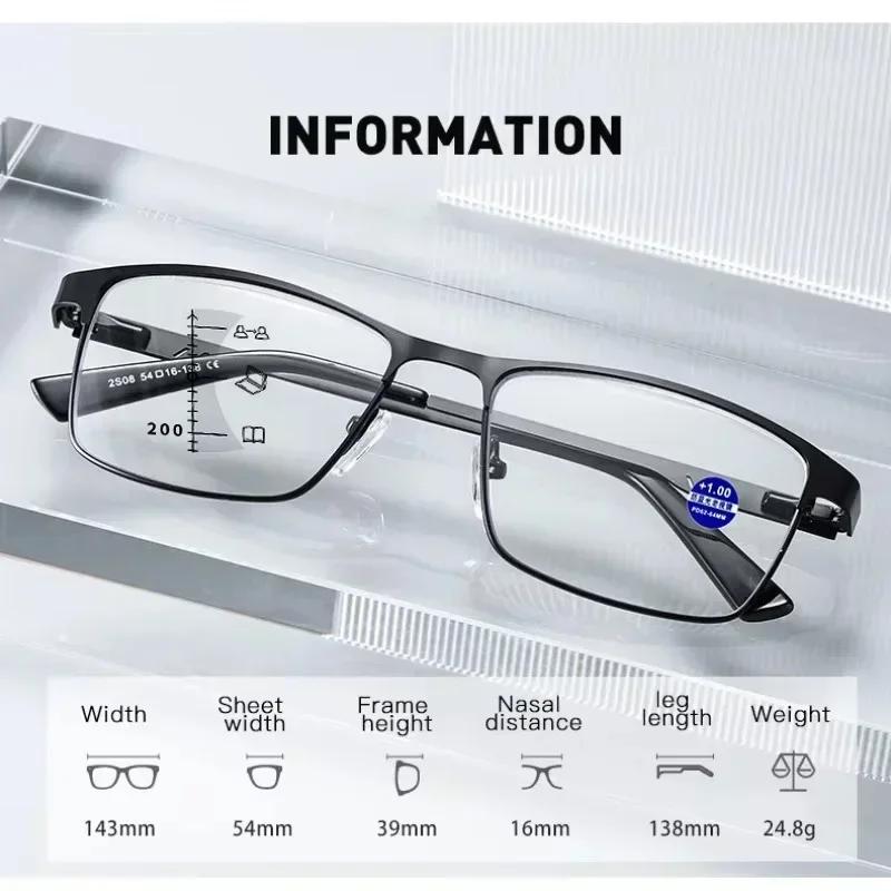 Fashion Unisex New Photochromic Reading Glasses Classic Smart Zoom Progressive Multifocal Color Changing Presbyopia Glasses