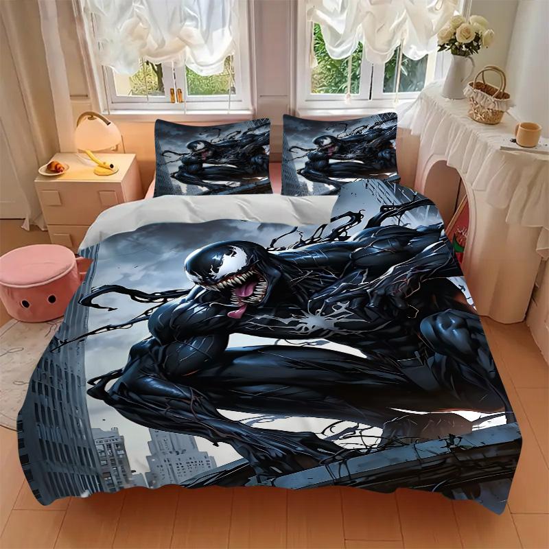Venom Cityscape Print 3Pcs Bedding Setduvet Cover With 2 Bedropillowcase Home Birthday Gift
