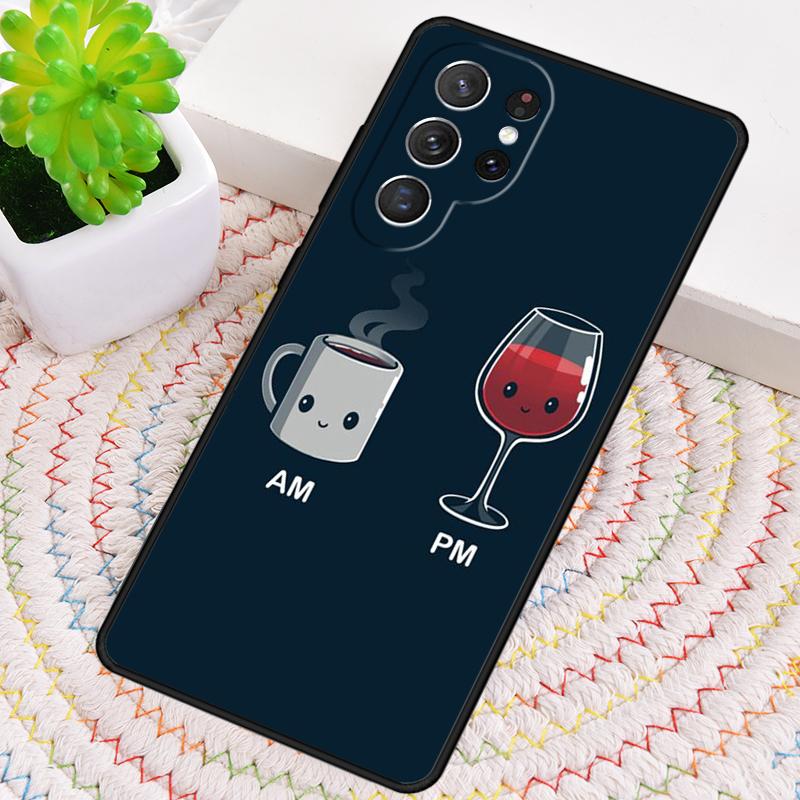 Coffee Wine Cup Phone Case for Samsung Galaxy note 10 pro S26 Ultra S23 S24 FE S25 S21 S22 PLUS shockproof Cove