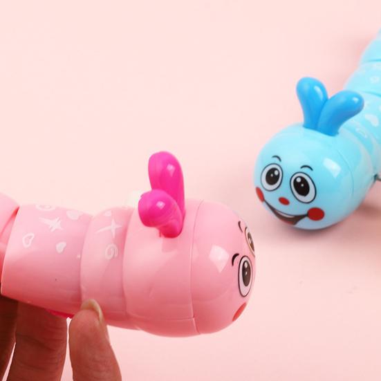 Wind-up Caterpillar Toy Cartoon Caterpillar Crawling Toy Toddlers Boys Girls Educational Interactive Spring Clockwork Animal Toy