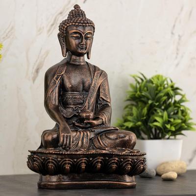 New Buddha Statue Showpiece Idol Home Decor Items for Living Room and Gifts (Antique Copper)