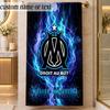 Serviette de Plage Olympique Marseille FC Nom Personnalisé Texte Serviette Douce Personnalisée pour Plage Piscine Intérieur Décoration Intérieure Cadeau