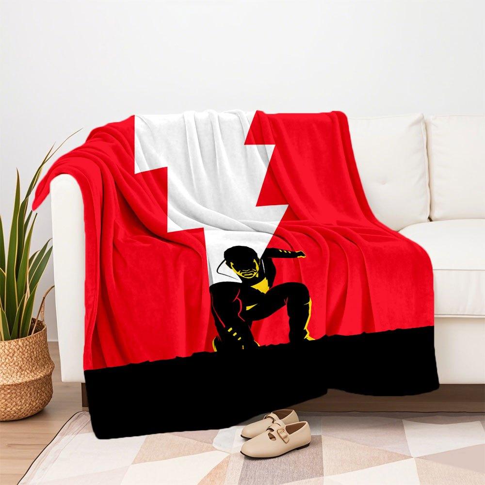 Flash Lightning Bolt Graphic T Shirt: Speed & Power In Every Step!Blanket Flannel Throw Blanket for Sofa, Bed, Travel, Camping, Office, Couch, Chair