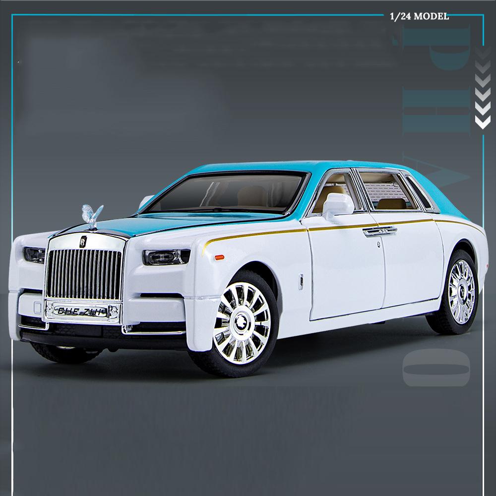

1/24 Rolls Royce Phantom Diecast Toy Cars Model Simulated Pull Back Limousine Zinc Alloy Metal Toy Car for Kids Gifts Collection синий