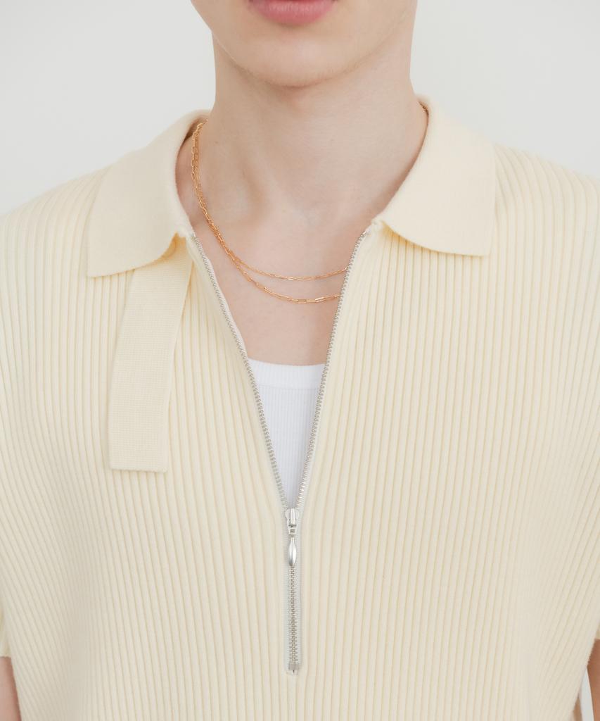 SSIN AND LEE Lounge Half Knit Polo Shirt Cream