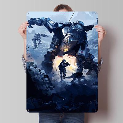 Titalfall Tinplate Poster Custom Wall Art Vintage Metal Signs Retro Tin Plaque for Gaming Room Decoration At Home Wand Deko Cozy