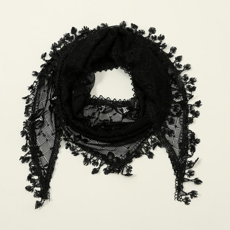 Floral Lace Head Scarf Chapel Veil for Women Girl Hair Bandanas Ethnic Mantilla Veil Women Headpiece Exotic Headscarf