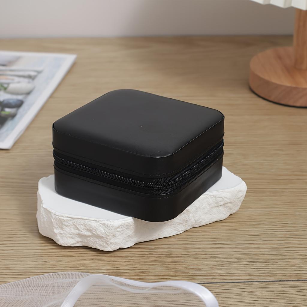 1pc Mini Portable Jewelry Box, Jewelry Box, Travel Jewelry Storage Box for Earrings, Rings, Necklaces, Bracelets with Zipper