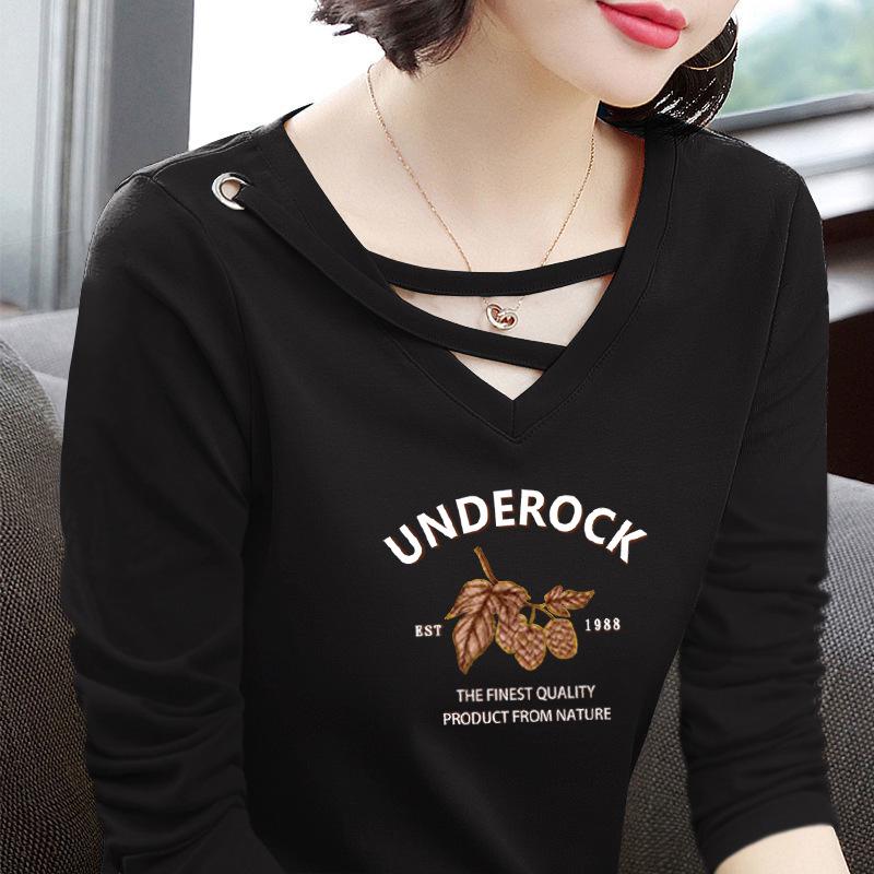 

Pure Cotton V-Neck Long Sleeve Plus Size Slimming Print Top (2025 Style) 4XL [140-155 lbs]