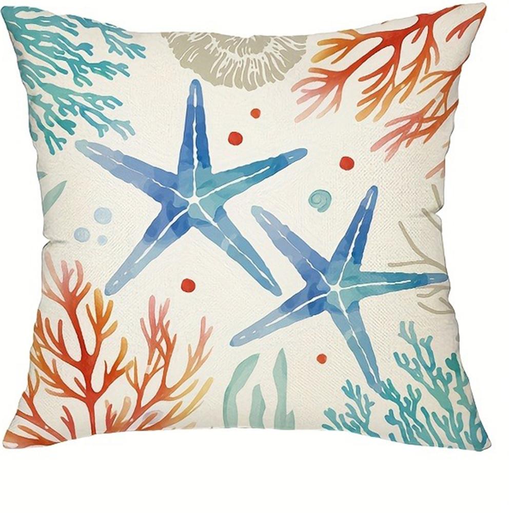 

Charming Marine Life Pillow CoversLiving room sofa cushion cover, soft and comfortable, bedroom room decoration 16x16Inch