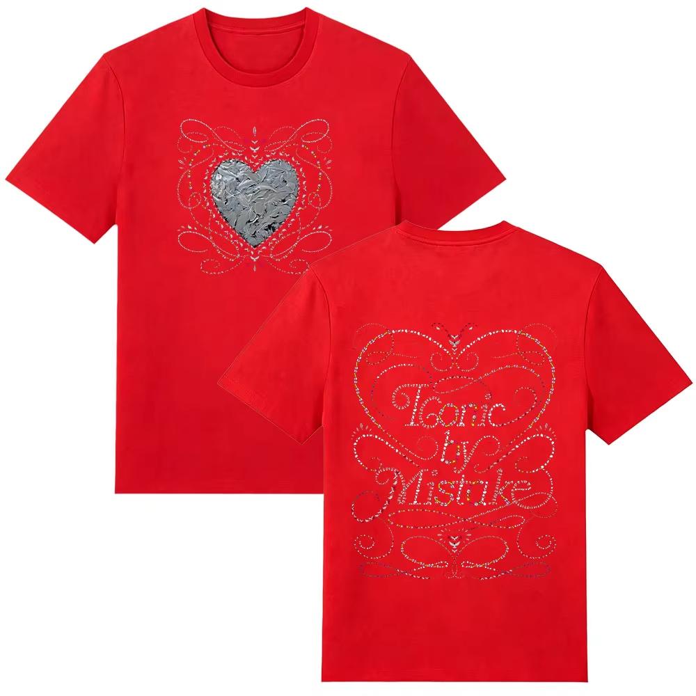 T-shirt Iconique Par Erreur Impression Graphique Unique Groupe de Filles Kpop KATSEYE T-shirts Unisexe Coton Mode Tendance