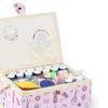 D&D Sewing Box, Sewing Kit, Large Capacity, Double Layer Storage, Sewing Accessory Storage Box 24*17.5*13cm (Large - Pink)