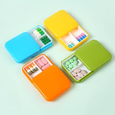 Mini Portable AM PM Pill Organizer Daily 2 Times Pill Case Travel Pill Box 2 Compartment Easy Open Vitamin Container for Pills
