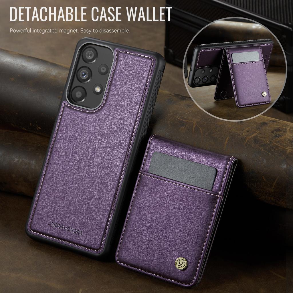 For Samsung Galaxy A33 5G Leather Back Cover Magnetic Case JEEHOOD J06 Phone Case with Card Bag RFID Blocking
