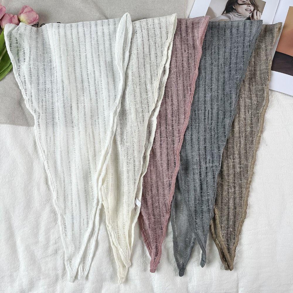 Pure Color Neck Scarf Multicolor Head Wrap Trendy Neckerchief  Female