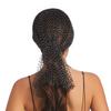 Handmade Hollow Out Fishnet Hat, Rhinestone Fashion Mid-length Fishnet Cap, Trendy Lady Accessory